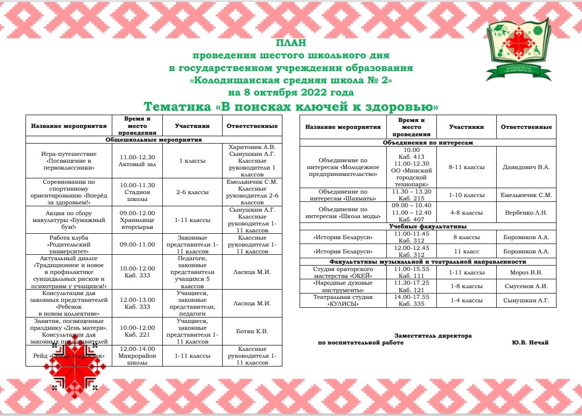 Проект шестого школьного дня